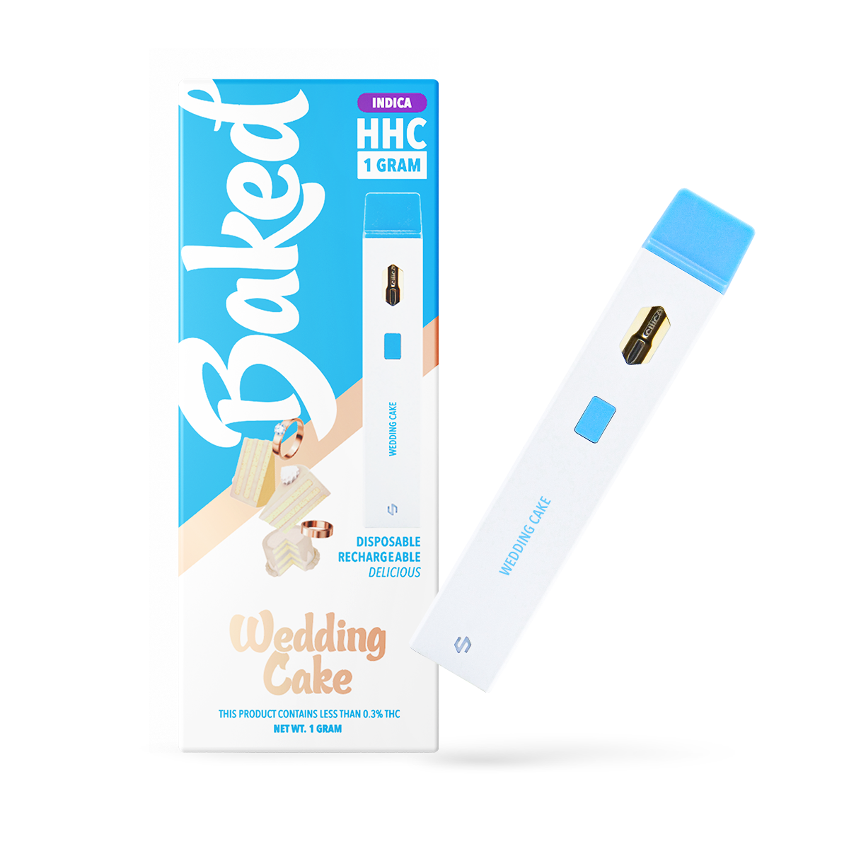 1 Gram HHC Vape Pen - Wedding Cake | Indica